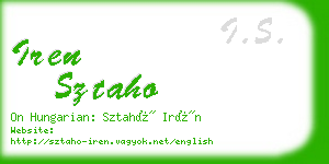 iren sztaho business card